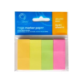 *61719 LAPJELÖLŐ Bluering 20x50mm papír, neon 4x40lap