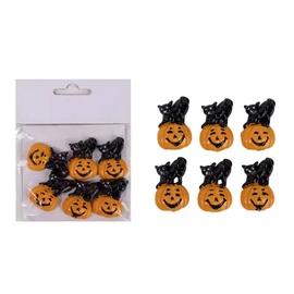 *61723 HALLOWEEN TÖK macskával,  kerámia öntapadós 3,3cm