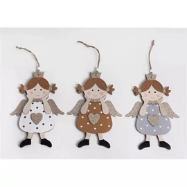 *61724 KAR. ANGYAL fa, akasztható glitteres  15*21cm