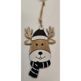 *61726 KAR. DEKOR fa, akasztható festett rénszarvas  9*15cm