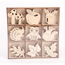 *61728 DEKOR fa öszi díszek áttört natúr, vegyes minták