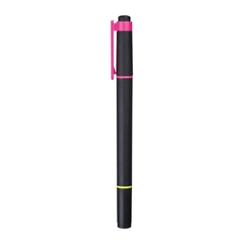 *62450 SZÖVEGKIEMELŐ MC fekete testű 2végű  pink/sárga