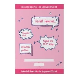 *62482-002 ÜZENŐ - és jegyzetfüzet SÜNI 32lap (pink, 7500159002)