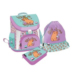 *62695 Iskolatáska szett Lizzy 3db-os Capybara táska+tolltartó+tornazsák
