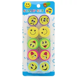 *63410 NYOMDA műa. Smiley mintás, kerek 5 féle
