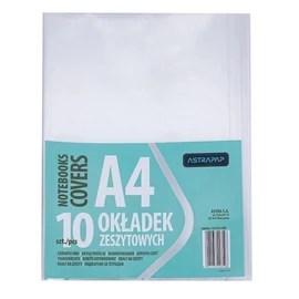 *63424 FÜZETBORÍTÓ A4 PVC ASTRA PAP színtelen bújtatós 10db/cs.