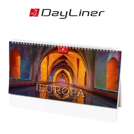 *05329 NAPTÁR asztali KÉPES 2026 Europa álló papírtáblás Dayliner 32*15cm