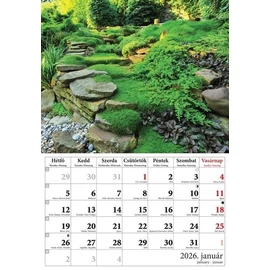 *41305 FALINAPTÁR 2026 Kertek T-Calendar  23*33cm spirálozott