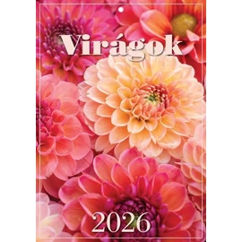 *41316 FALINAPTÁR 2026 Virágok T-Calendar A4 tűzött