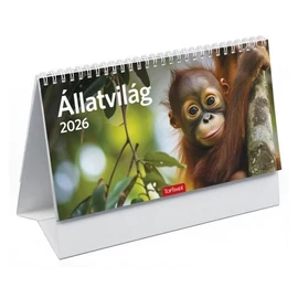 *50649 NAPTÁR asztali KÉPES 2026 midi Állatvilág TopTimer T0582P álló  24*12,8