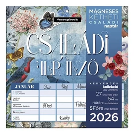 *51048 FALINAPTÁR 2026 tervező LIZZY Családi tervező kétheti mágneses