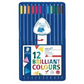 SZÍNES CERUZA 12 STAEDTLER &quot;Ergo Soft Box&quot; háromszögletű