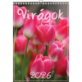 *52730 FALINAPTÁR 2026 Virágok T-Calendar 23*33cm spirálozott