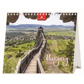 *52843 NAPTÁR asztali KÉPES 2026 Hungary álló papírtáblás Dayliner 15*13cm