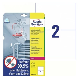 CÍMKE Antimikrobiális fólia 210x148mm átlátszó 10 lapos