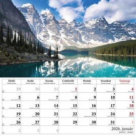 *54552 FALINAPTÁR 2026 Csodálatos tájakon T-Calendar 33*33cm spirálozott
