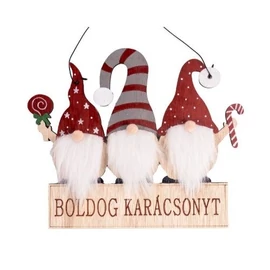KAR. AJTÓDÍSZ fa orrszakáll Boldog Karácsonyt! felirattal 20*28 cm.