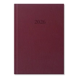 *54640 HATÁRIDŐNAPLÓ 2026 A5 napi Period Standard bordó 13hó műbőr