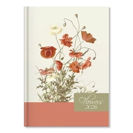 *54656 HATÁRIDŐNAPLÓ 2026 A5 napi Period Flowers