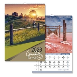 *54661 FALINAPTÁR 2026 pd A3 Csodálatos természet 30*42 spirálozott
