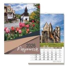*54662 FALINAPTÁR 2026 pd A3 Magyarország 30*42 spirálozott