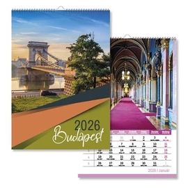 *56449 FALINAPTÁR 2026 pd A4 Budapest 21*30cm spirálozott