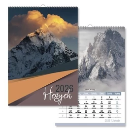 *56454 FALINAPTÁR 2026 pd A4 Hegyek 21*30cm spirálozott