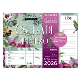 *56494 FALINAPTÁR 2026 tervező LIZZY Scrapbook kétheti mágneses jegyzettömbbel