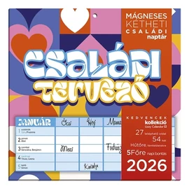 *56550 FALINAPTÁR 2026 tervező LIZZY Családi tervező Scapbook Style kétheti mágneses