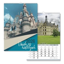 FALINAPTÁR 2026 pd A3 Várak, kastélyok 30*42cm spirálozott