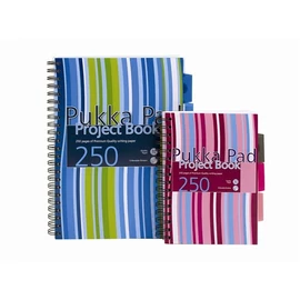 FÜZET spirál A4 PUKKA PAD Projekt Book Stripe 5reg. = 250old. PP