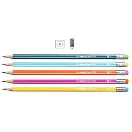 GRAFIT STABILO 160 színes csíkos hatszögű radíros 2B