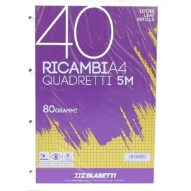 GYŰRŰSKÖNYV betét A4/40lap kockás Blasetti Ricambi fehér 1201