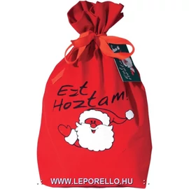 MIKULÁS zsák textil Ezt hoztam 23*30 piros vászon