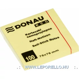 NOTESZ ÖNTAPADÓS  76*76mm Donau ECO sárga 100lap