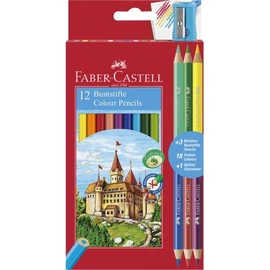 SZÍNES CERUZA 12+3*2 FABER Castell BICOLOR+hegyezö 120112+3