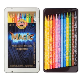 SZÍNES CERUZA 12 Progresso famentes Magic KOH8772 fémdobozban