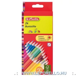 SZÍNES CERUZA 24 HERLITZ Trió, háromszögletű, lakkozott hársfa