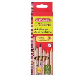 SZÍNES CERUZA  6 HERLITZ vastag natur Trilino
