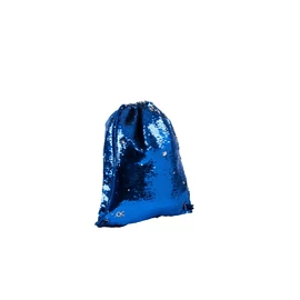 TORNAZSÁK flitteres Sparkle Quattro Colori cipzáras zsebbel, kék