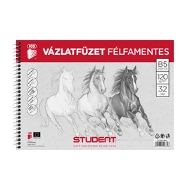 VÁZLATFÜZET B5 Student félfamentes