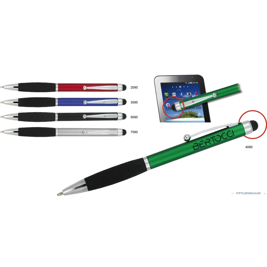 GTOLL MP Műa.  Izzie TOUCHPAD PEN fém klipsz, fekete gumifogóval