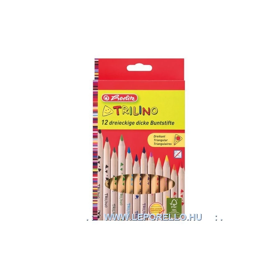 SZÍNES CERUZA 12 HERLITZ vastag Trilino natur