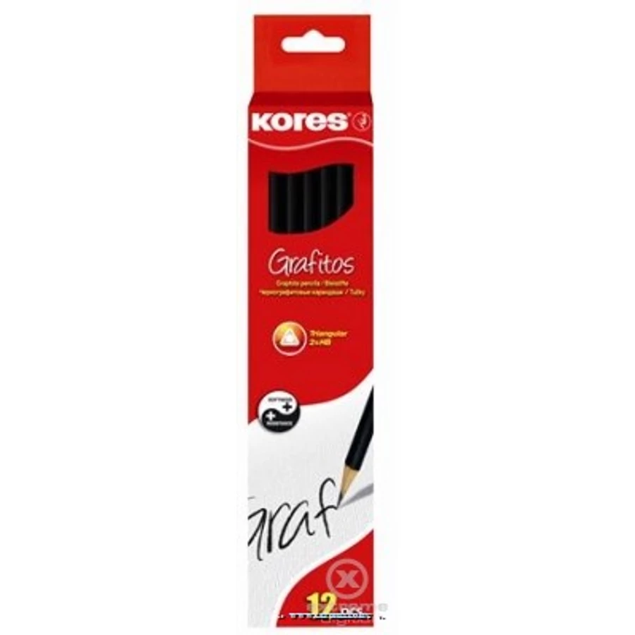 GRAFIT KORES radíros HB háromszögletű fekete testű**