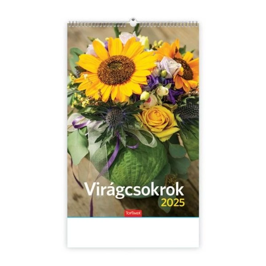 *02987 FALINAPTÁR 2025 Virágcsokrok T094-04 spirálozott 22*33cm