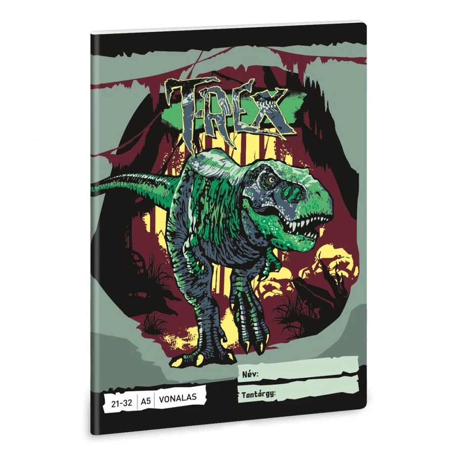 FÜZET A5 ARS UNA vonalas 21-32 vegyes minta (T-Rex, 53623461)