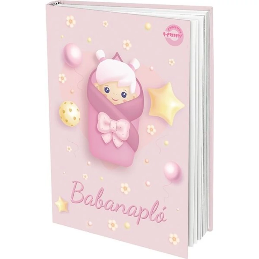 BABANAPLÓ A5 T-Creatív  28o. fiús/lányos keménytáblás (lányos, A17115BABAL)