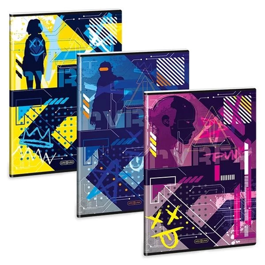 *10674 FÜZET A4 ARS UNA vonalas extra kapcsos 81-40 Cyberpunk