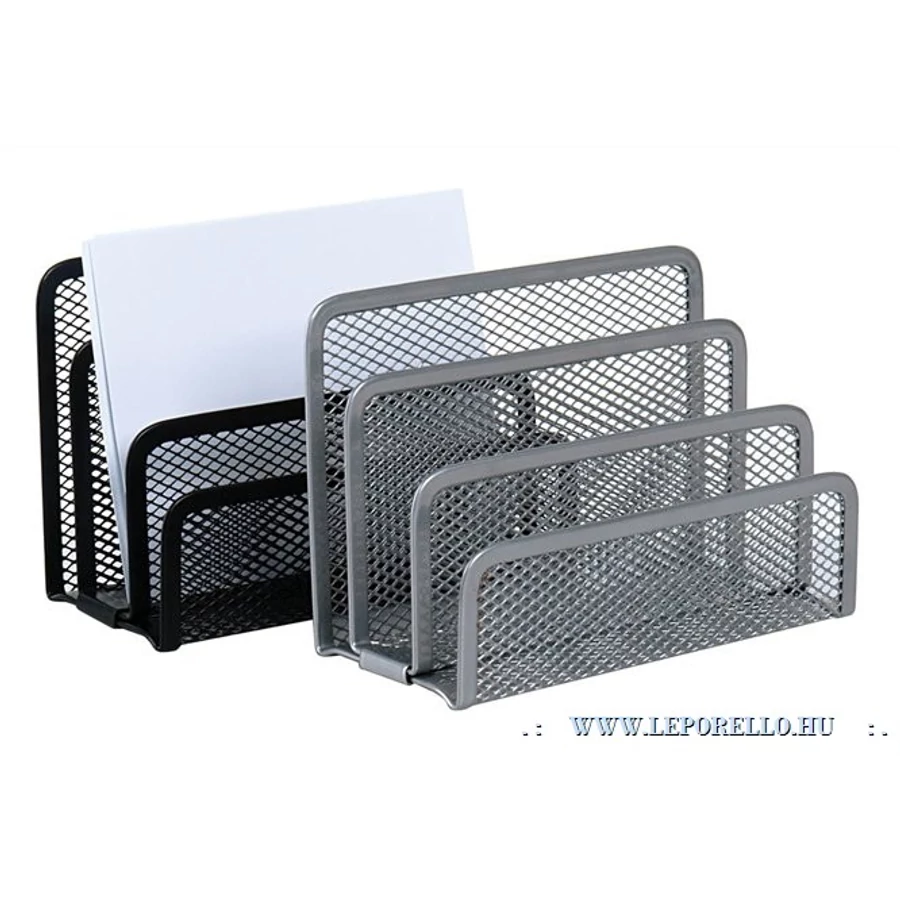*12745 LEVÉLTARTÓ fémhálós Victoria fekete-ezüst
