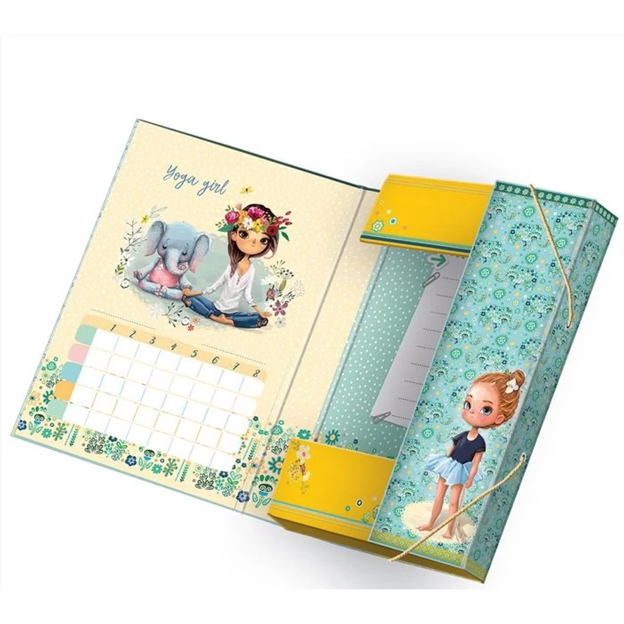 *14651 FÜZETBOX A4 ARGUS  Yoga Girl/Segments  1231-03..